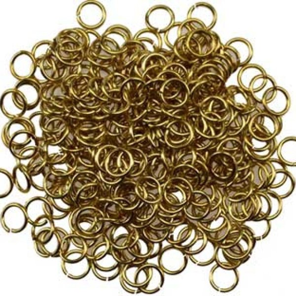 Jump rings, yellow plated 1oz