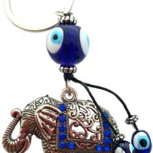 Elephant Evil Eye keychain