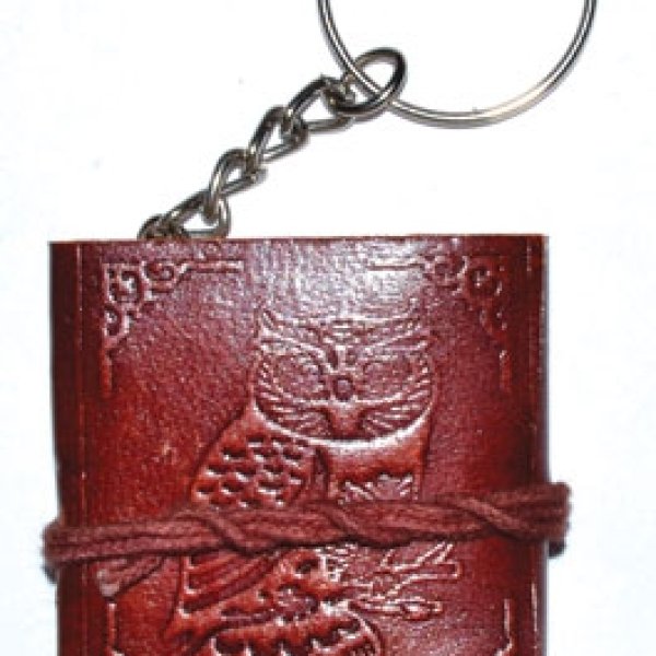1 3/4" x 2" Owl journal key chain