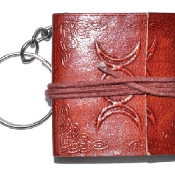 1 3/4" x 2" Triple Moon journal key chain