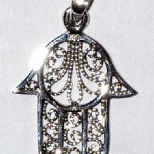 7/8" Hamsa, filigree sterling