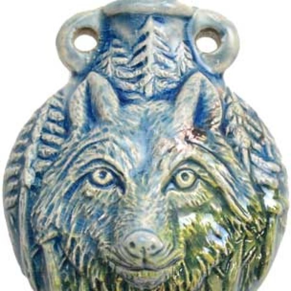 Wolf Raku Oil Bottle