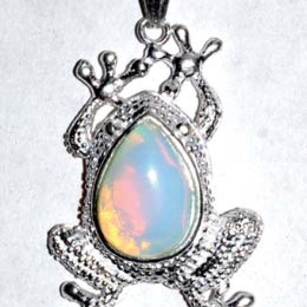 Frog Opalite gemstone pendant