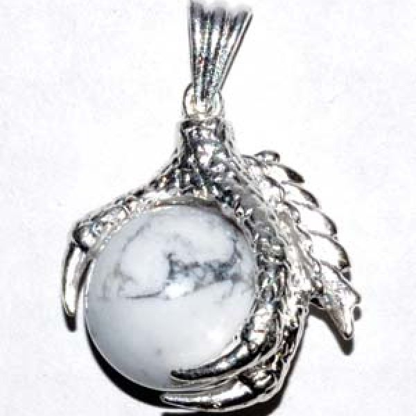 Eagle Claw Howlite gemstone pendant