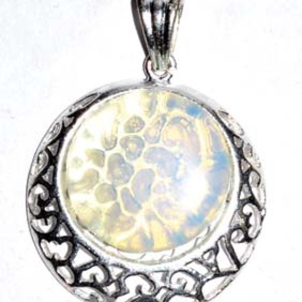 Half Moon Opalite gemstone pendant
