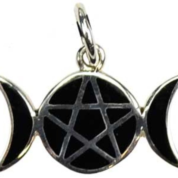 Pentagram Moons sterling silver