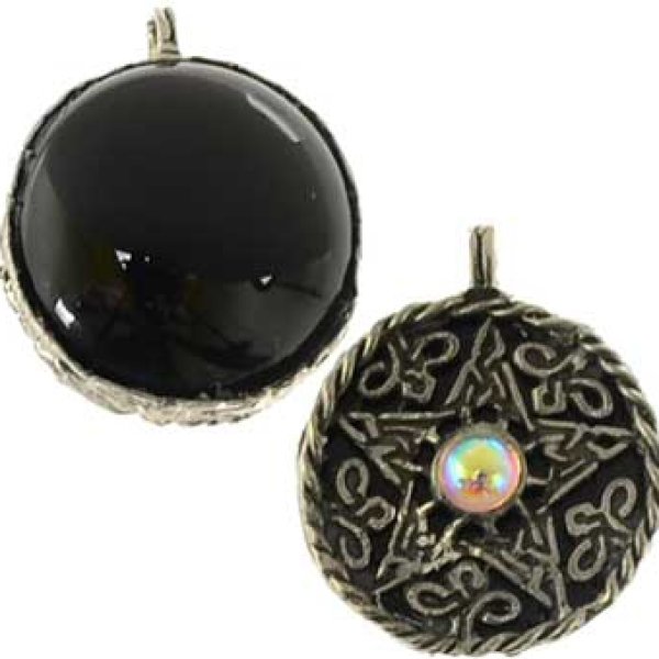 Fancy Pentagram with Black Onyx Scrying Disk