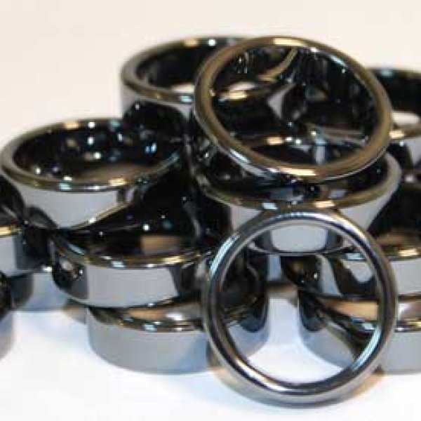 6mm Flat Hematite rings (20/bag)