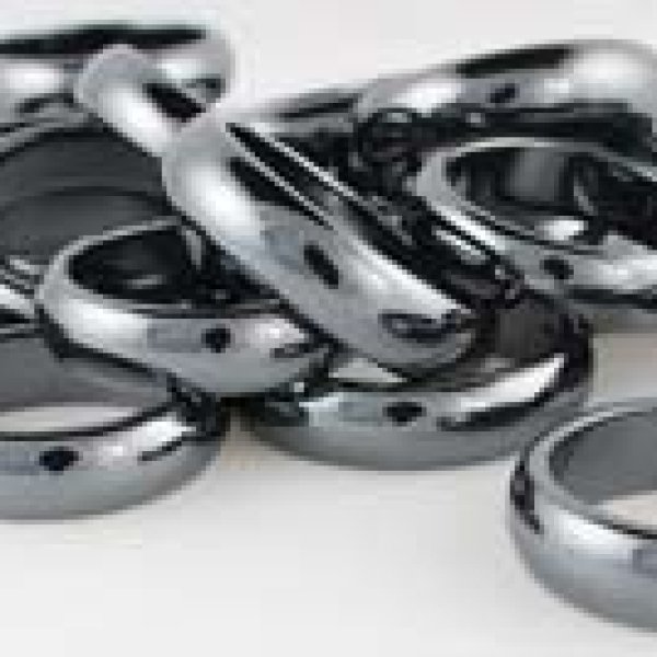 6mm Rounded Hematite rings (20/bag)