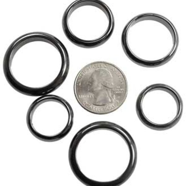 6mm Rounded Magnetic Hematite rings (50/bag)