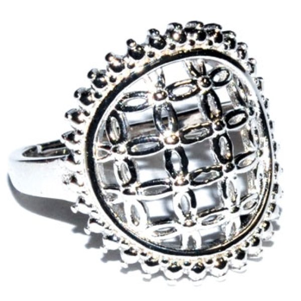 Flower of Life size 7 sterling ring