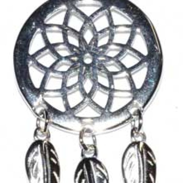 3/4" Dreamcatcher sterling pendant