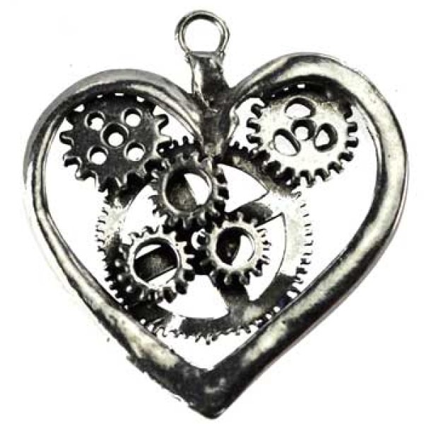 7/8" Heart sterling pendant