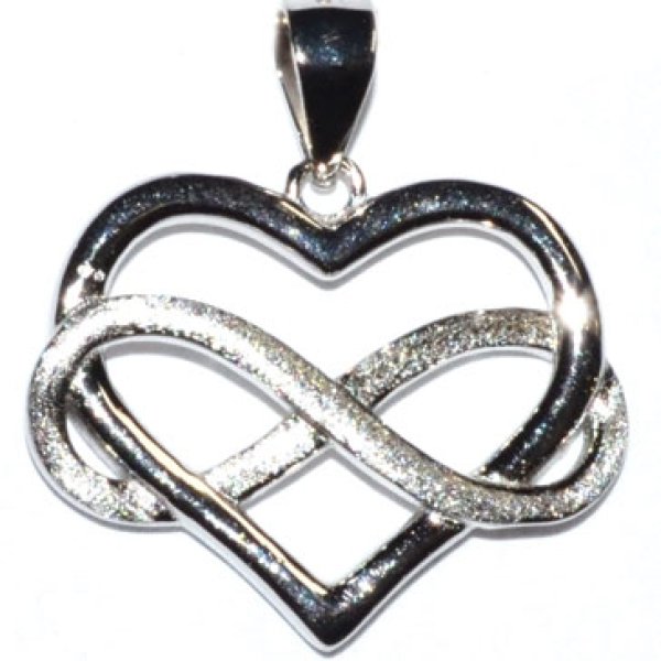 3/4" Infinity Heart sterling pendant