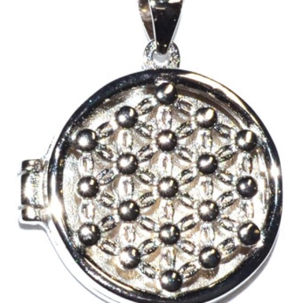 3/4" Flower of Life locket sterling pendant