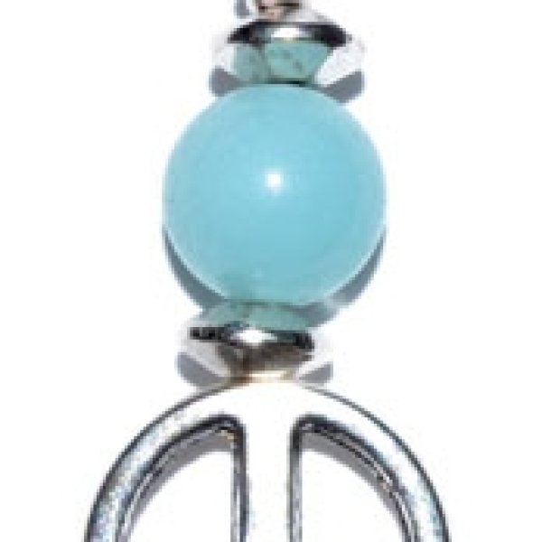 Peace pendant with amazonite bead