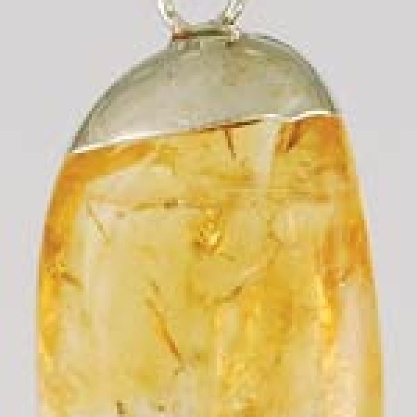 Citrine tumbled pendant
