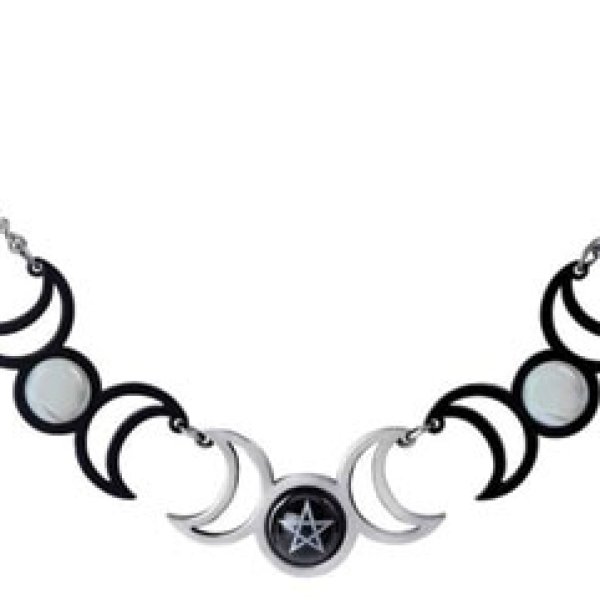 Tres Lunae necklace pewter