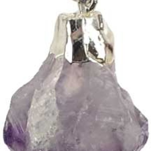 Untumbled Amethyst pendant