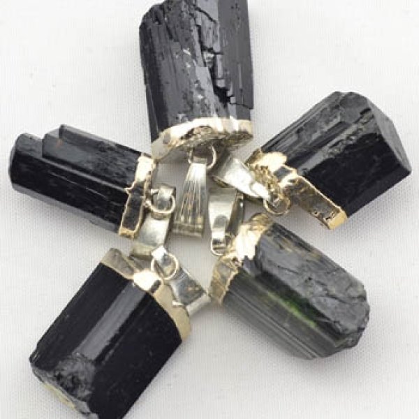 Black Tourmaline Untumbled pendant
