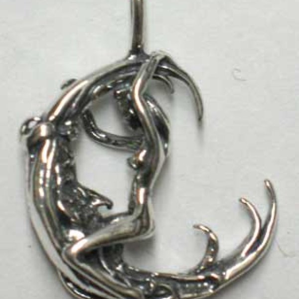Woman Facing Moon pendant