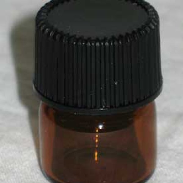 Amber Round Bottle 5/8 dram