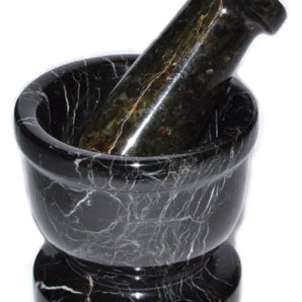 2 1/2" Black mortar and pestle set
