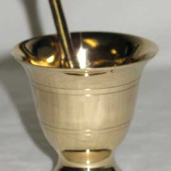 2 3/4" Brass mortar & pestle set