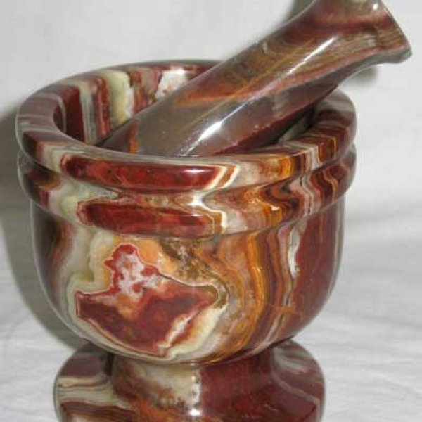 4" Onyx mortar and pestle set