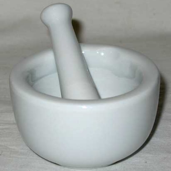 White Ceramic Mortar and Pestle Set