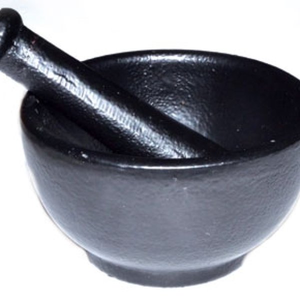 3 1/2" Cast Iron mortar and pestle set