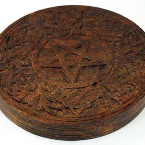 Wooden Pentagram altar tile 6"