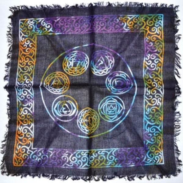 18"x18" 7 Chakra altar cloth