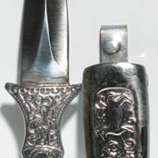 Engraved Silver Boot athame