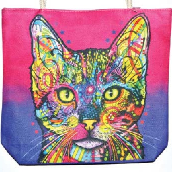 14" x 16" Cat jute tote bag