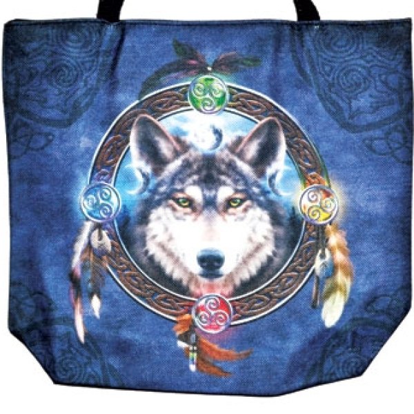 14" x 16" Wolf jute tote bag