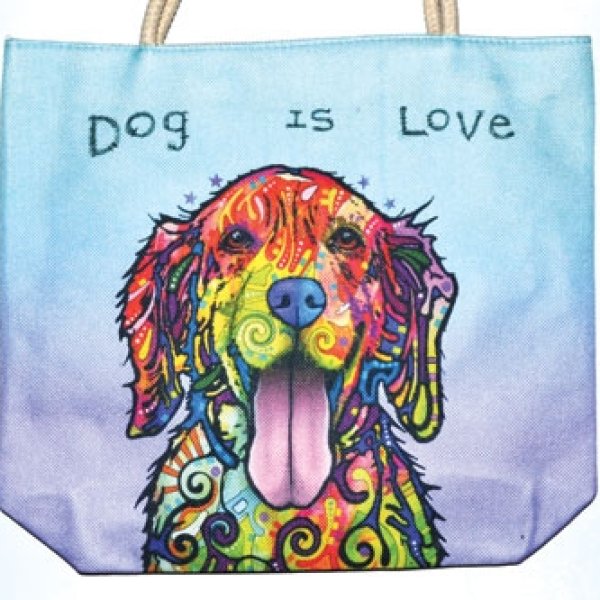 14" x 16" Dog jute tote bag
