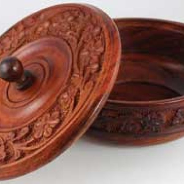 Wooden Ritual Bowl w/ Lid