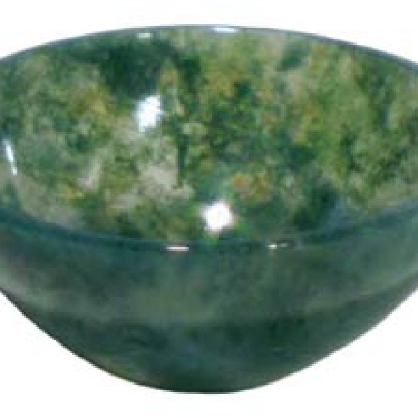 2" Green Moss Agate Devotional Bowl