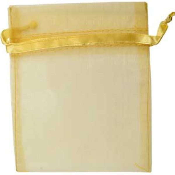 2 3/4" x 3" Gold organza pouch