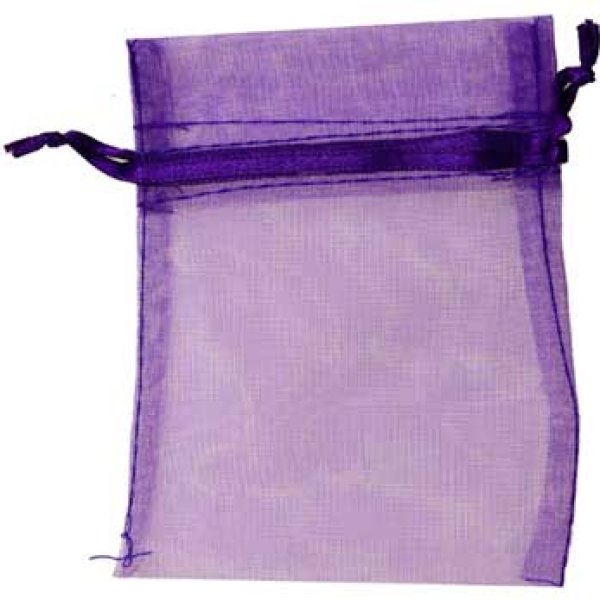 2 3/4" x 3" Purple organza pouch