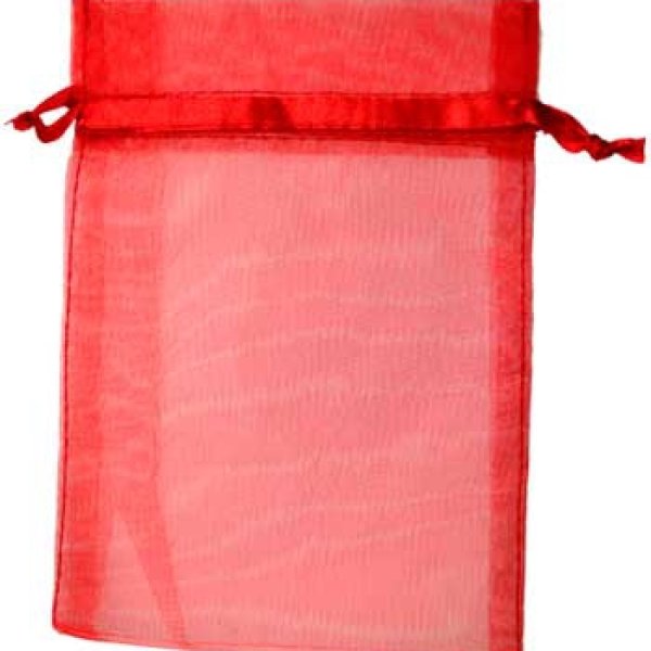 2 3/4" x 3" Red organza pouch