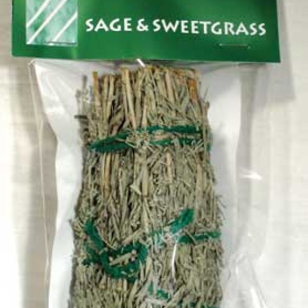 Sage & Sweetgrass smudge stick 5"