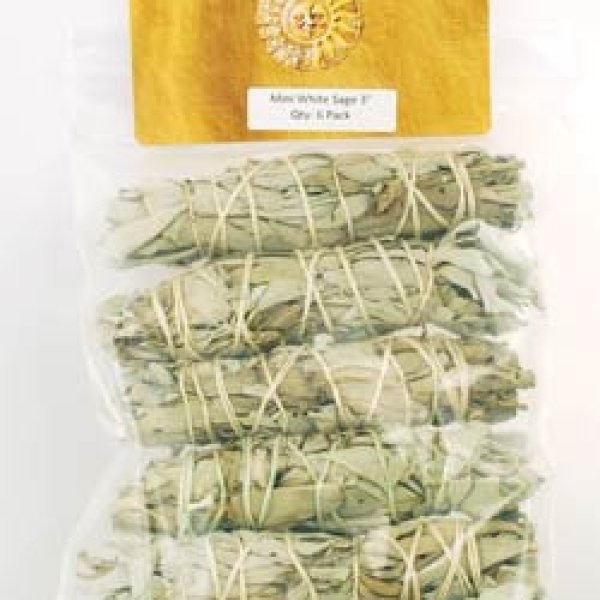 White Sage smudge stick 6-Pack 3"+