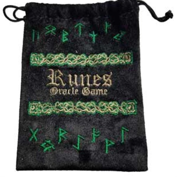 4"x 5/12" Rune Black Velveteen Bag