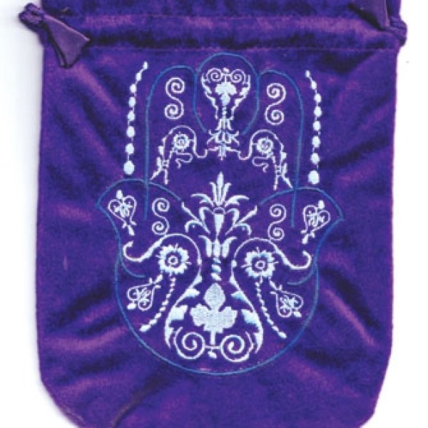 6"x 8" Fatima Hand Purple velveteen bag