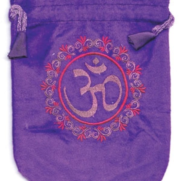 6"x 8" Om Purple velveteen bag