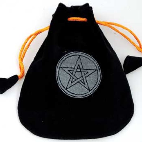 Pentagram Velveteen Black Bag  5"