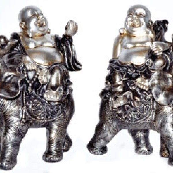 6 1/2" Buddha on Elephant (set of 2)