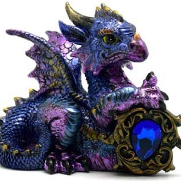 Pink/Purple Dragon w/ Stone 4"